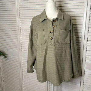 American Eagle Henley Button Down Pull Over Sweater